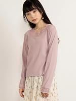 WEGO/スカラップレースVネックTシャツ