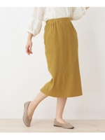 2WAYリブスリットスカート/マスタード(033)