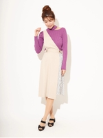 2WAYワンショルプリーツ切替ジャンスカ/ベージュ