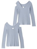 ASYMMETRIC SHOULDER TOP/ライトブルー