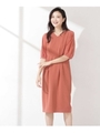 Aperi/エアリーパフスリーブコクーンワンピース/L.ブラウン1(051)