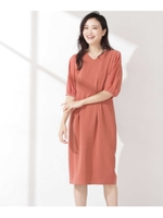 Aperi/エアリーパフスリーブコクーンワンピース/L.ブラウン1(051)