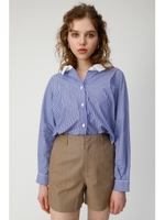 BACK GATHER シャツ/柄BLU5