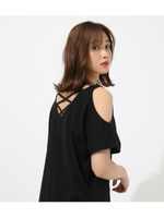 BACK LACE UP OPEN SHOULDER T/BLK