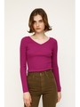 BACK OPEN V／N HG TOPS/PUR