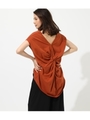 BACK TWIST FRENCH SLEEVE TOP/BRN