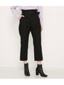 BELTED LINEN MIX HW PT/BLK