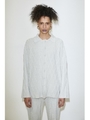 CABLE KNIT シャツ/O/WHT1