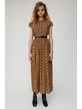 CHECK MAXI スカート/柄BRN5