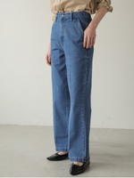 COTTON USAセンタープレスデニム(フレア)/ミディアムインディゴ