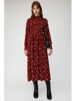 FLORAL PLEATS ドレス/RED