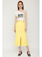 FRONT SLIT LINEN M／SK 2/YEL