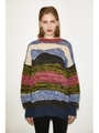 FUZZY STRIPE セーター/RED