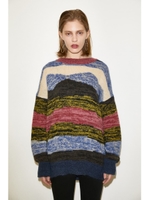 FUZZY STRIPE セーター/RED