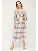 GRID PLAID WRAP SK/M/WHT7