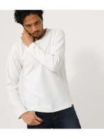 HEAVY WAFFLE LONG SLEEVE TOPS/O/WHT1