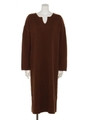 KEY NECK KNIT ONE PIECE/BROWN
