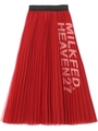 LOGO TULLE SKIRT/レッド