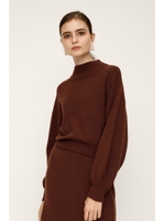 LOOSE VOLUME S／L TOPS/BRN