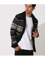 NATIVE SHAWL CARDIGAN/柄BLK5