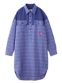 PLAID SHIRT DRESS/ブルー