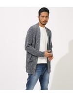 RIB STITCH CARDIGAN/柄NVY5