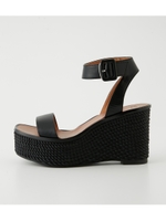 ROPE WEDGE SANDAL/BLK