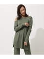 SHOULDER OPEN TUNIC KNIT TOPS/L/KHA1