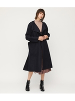 SIDE SLIT STAND COAT/NVY