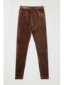 STRETCH VELOUR LEGGINS/BRN
