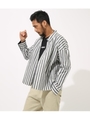 STRIPE RELAX SHIRT/柄GRY5