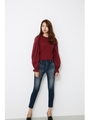 Shirt SLV Combi KNIT TOP/D/RED3