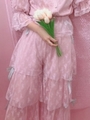 TS ribbon lace gaucho/ピンク