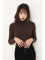 USEFUL HIGH NECK KNIT/BRN