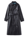 X-GIRL X YURINO FAUX LEATHER TRENCH COAT/ブラック