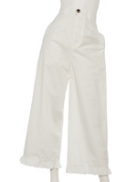 [BED&BREAKFAST]Ａｉｒ　Ｓｔｒｅｔｃｈ　Ｔｙｐｅｗｒｉｔｅｒ　Ｆｒｉｌｌ　Ｐａｎｔｓ/OFF WHITE