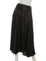 [GREED]Sparkle Lame Flared Skirt/BLACK