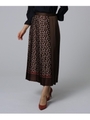 [L]スカーフプリントプリーツスカート/ダークブラウン(643)