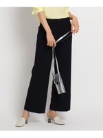 [S]【マシンウォッシュ】レーヨン混ワイドスラックス/ネイビー(093)