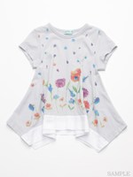 [UVカット]ヒヤシンスレインボープリント半袖Tシャツ/ライトブルー