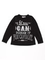 [h/BOY・ボーイズ]メッセージプリント長袖Tシャツ/ブラック