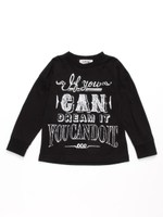 [h/BOY・ボーイズ]メッセージプリント長袖Tシャツ/ブラック
