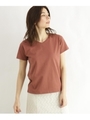 [洗える]ベーシックＶネックＴシャツ/レンガ(069)