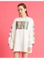 romeo and juliet x little sunny bite photo long tee rose sleeve/WHITE