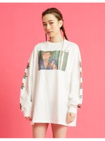 romeo and juliet x little sunny bite photo long tee rose sleeve/WHITE