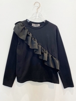 satinfrill longT-shirt/white