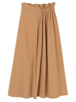 ・ELENCARE DUE ウエストアシメロングスカート/ベージュ
