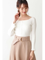 ｜美人百花 3月号掲載｜スクエアネックトップ/ホワイト(030)