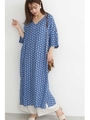 《LIBERTY PRINT》サバンナコレクションワンピース/ブルーベース1(111)