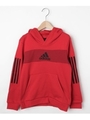 【120-160cm】adidasフード付きスエットトレーナー/レッド(062)